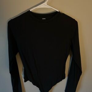 SKIMS Black Long Sleeve Bodysuit